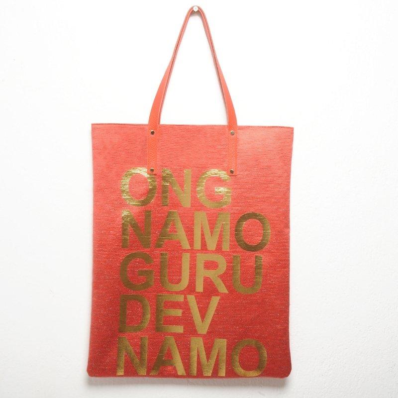 HIGH BAG #16 - EVA ZINGONI - Sac cabas de luxe - Ong namo guru dev namo- Message spirituel - Sustainability - Eco bag - Tote bag 