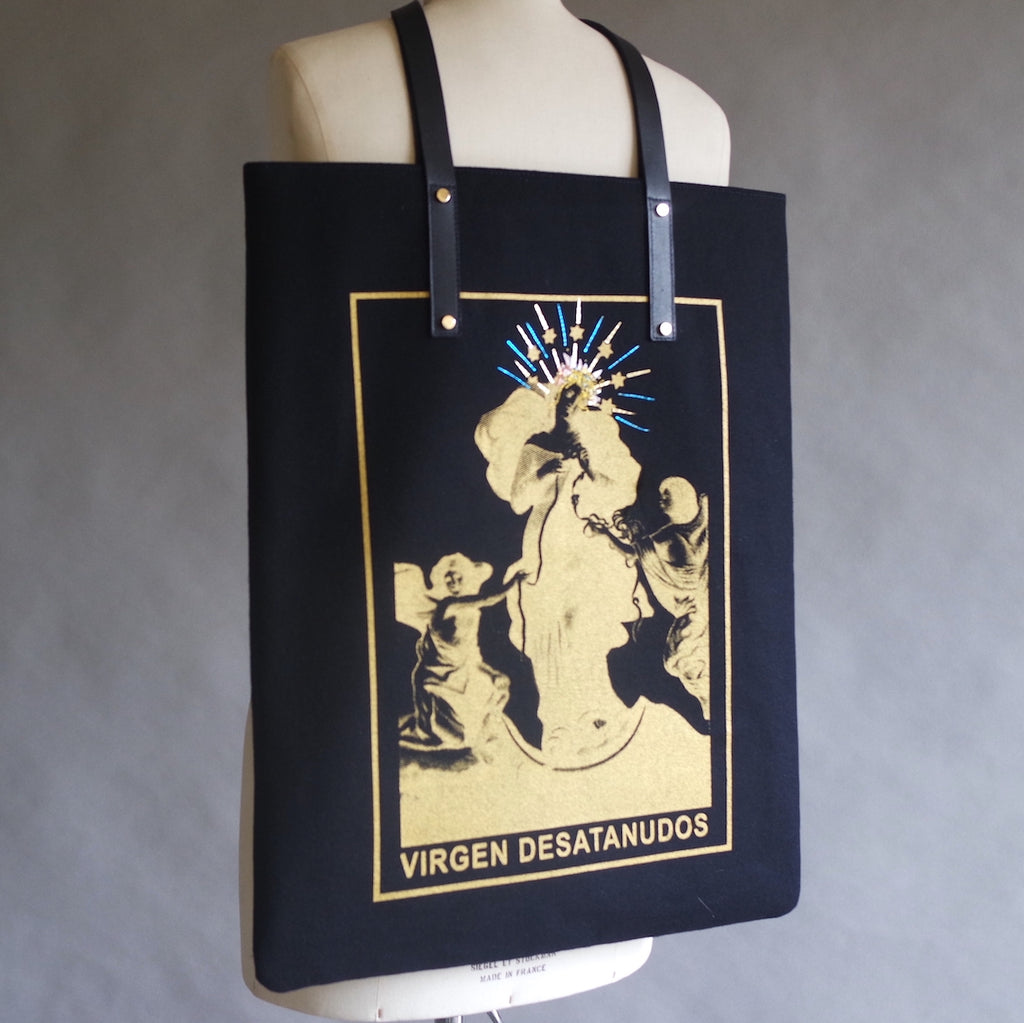 HIGH BAG #27 - EVA ZINGONI - Sac cabas brodé - Vierge avec couronne