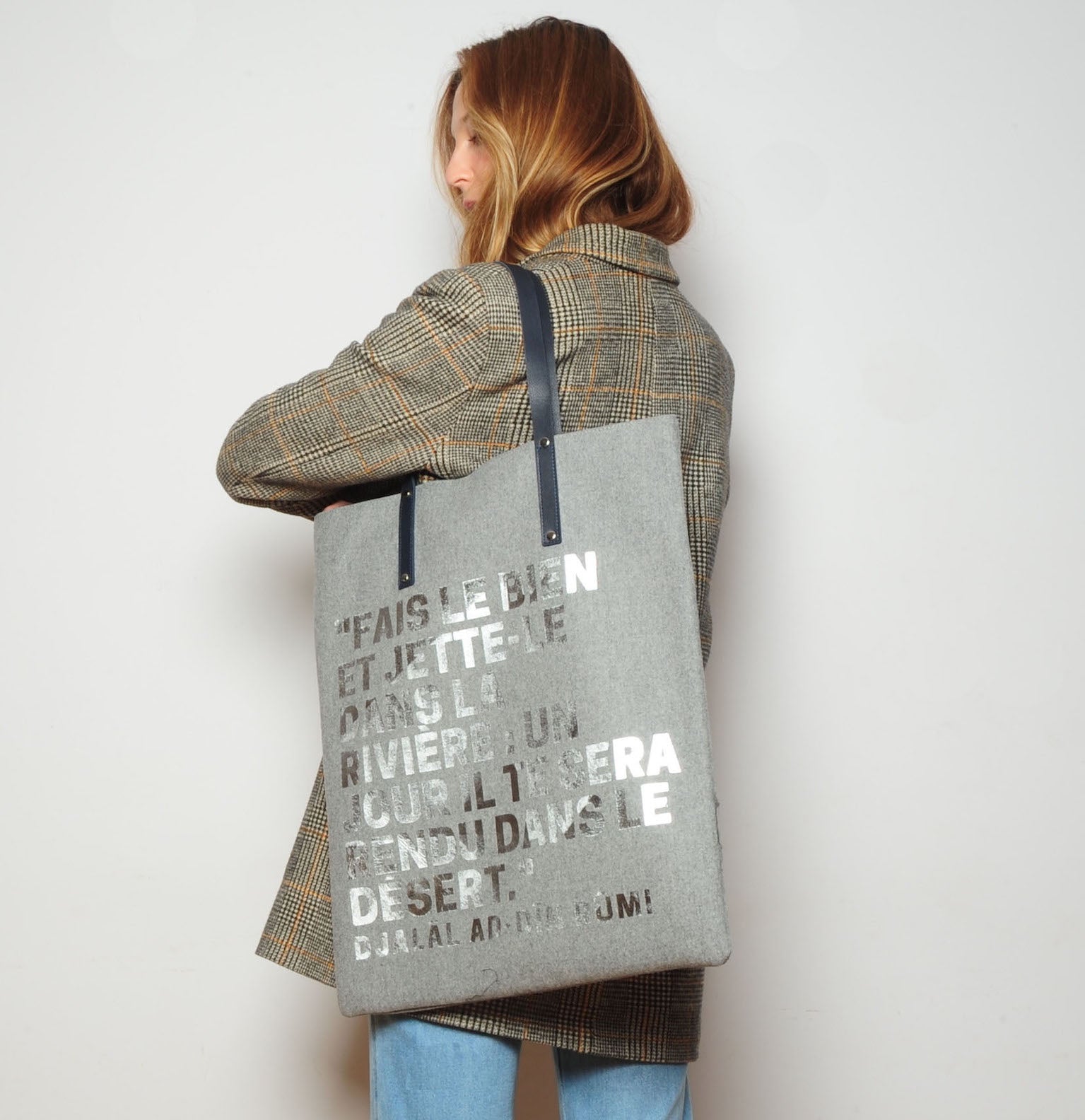 HIGH BAG #25 EVA ZINGONI, Flanelle grise