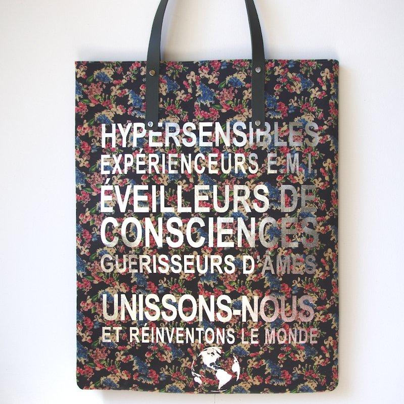 HIGH BAG #09 - EVA ZINGONI - Sac cabas de luxe - Message spirituel - Silk Tote bag - Cabas - Eco friendly bag 