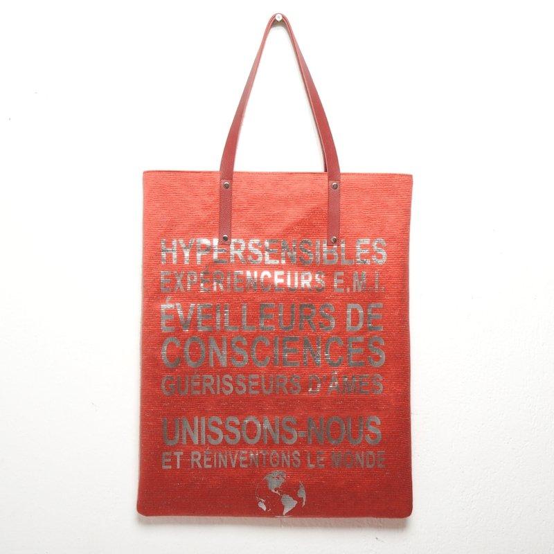 HIGH BAG #14 - EVA ZINGONI- Cabas de luxe - Sustainability - Eco bag - Message spirituel - Cabas - Designer tote bag 