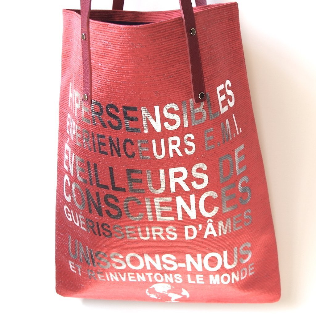 HIGH BAG #14 - EVA ZINGONI- Cabas de luxe - Sustainability - Eco bag - Message spirituel - Cabas - Designer tote bag 