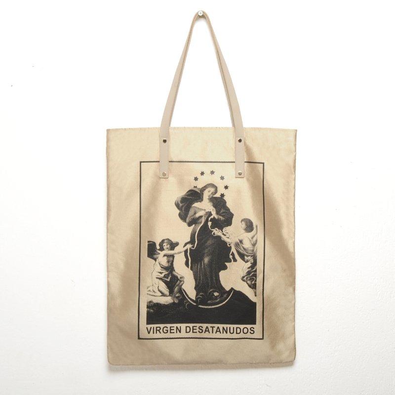 HIGH BAG #20 - EVA ZINGONI - Sac cabas de luxe - Vierge qui défait les noeuds - Silk bag - Silk tote bag - Spirituality - Sustainability 