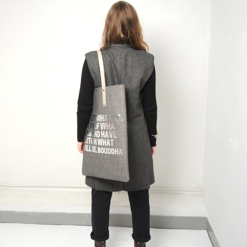 HIGH BAG #26 - EVA ZINGONI - Sac cabas de luxe - Citation spirituelle - Large tote bag - Eco bag - Sustainability - Tote bag - Eco designer 